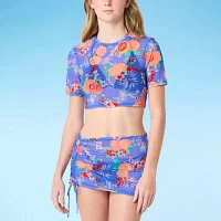 Decree Womens Floral Tops Swimsuit Cover-Up Juniors