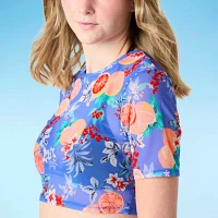Decree Womens Floral Tops Swimsuit Cover-Up Juniors
