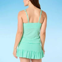 Liz Claiborne Geo Linear Tankini Swimsuit Top