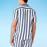 Endless Summer Mens Striped Short Sleeve Swim Shirt