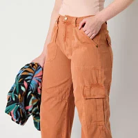 Billabong Womens Mid Rise Wide Leg Cargo Pant-Juniors