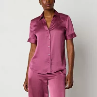 Worthington Womens Short Sleeve Regular Fit Button-Down Shirt