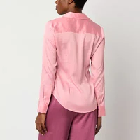 Worthington Womens Long Sleeve Regular Fit Button-Down Shirt