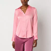 Worthington Womens Long Sleeve Regular Fit Button-Down Shirt