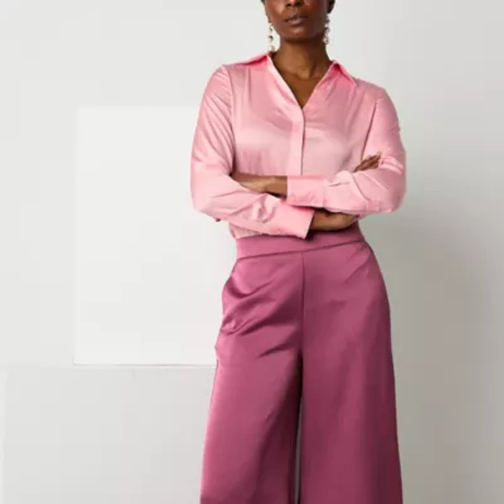 Worthington Womens Long Sleeve Regular Fit Button-Down Shirt
