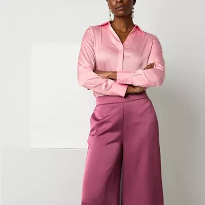 Worthington Womens Long Sleeve Regular Fit Button-Down Shirt