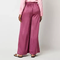 Worthington Womens Wide Leg Pull-On Pants