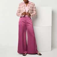 Worthington Womens Mid Rise Wide Leg Pull-On Pants