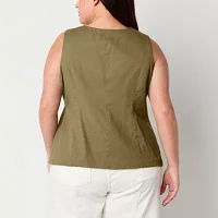 a.n.a Plus Drapey Twill Womens Vest