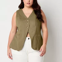 a.n.a Plus Drapey Twill Womens Vest