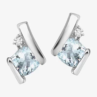 Gemstone Diamond Accent 10K Gold 9.9mm Stud Earrings