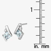 Gemstone Diamond Accent 10K Gold 9.9mm Stud Earrings