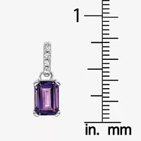 Gemstone Diamond Accent 10K Gold Emerald-cut Pendant