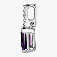 Gemstone Diamond Accent 10K Gold Emerald-cut Pendant