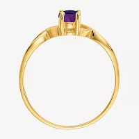 Gemstone 10K Gold Oval Cocktail Ring