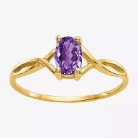 Gemstone 10K Gold Oval Cocktail Ring