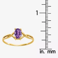 Gemstone 10K Gold Oval Cocktail Ring