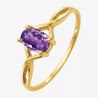 Gemstone 10K Gold Oval Cocktail Ring