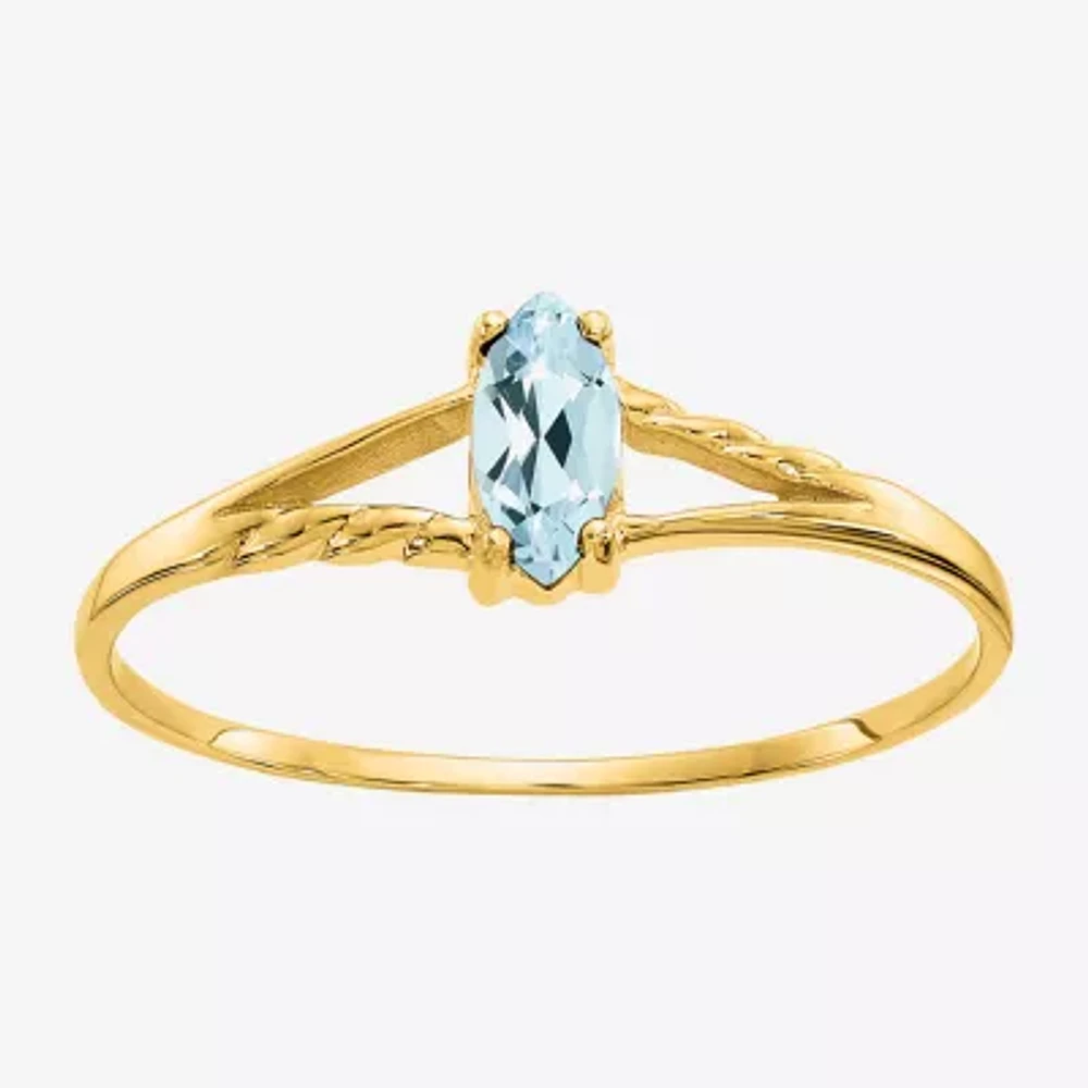 Gemstone 10K Gold Marquise Cocktail Ring