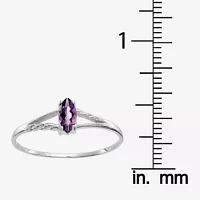 Gemstone 10K White Gold Marquise Cocktail Ring