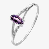 Gemstone 10K White Gold Marquise Cocktail Ring