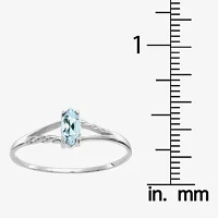 Gemstone 10K White Gold Marquise Cocktail Ring