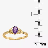 Gemstone Diamond Accent 10K Gold Oval Cocktail Ring