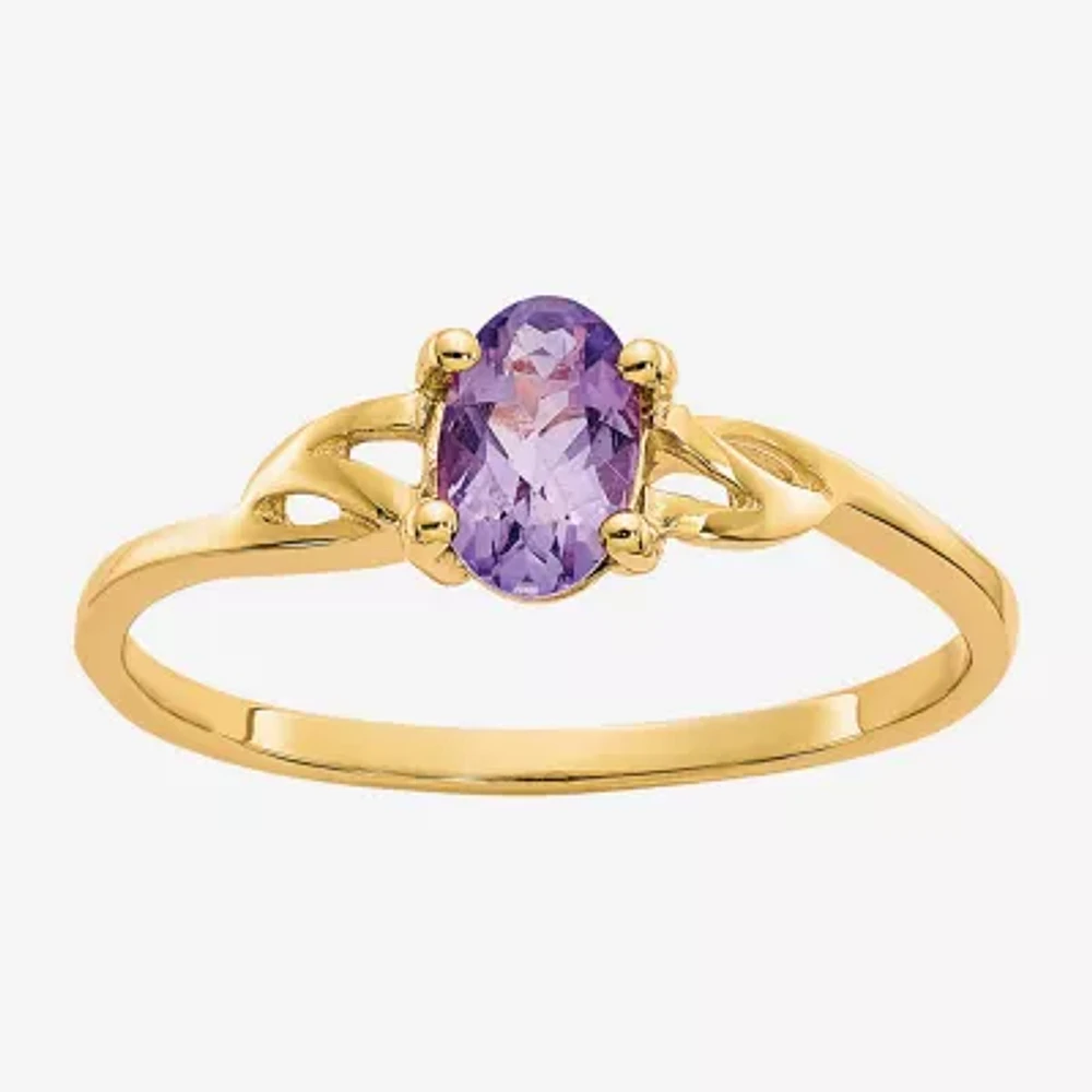 Gemstone 10K Gold Oval Cocktail Ring