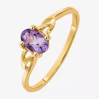 Gemstone 10K Gold Oval Cocktail Ring