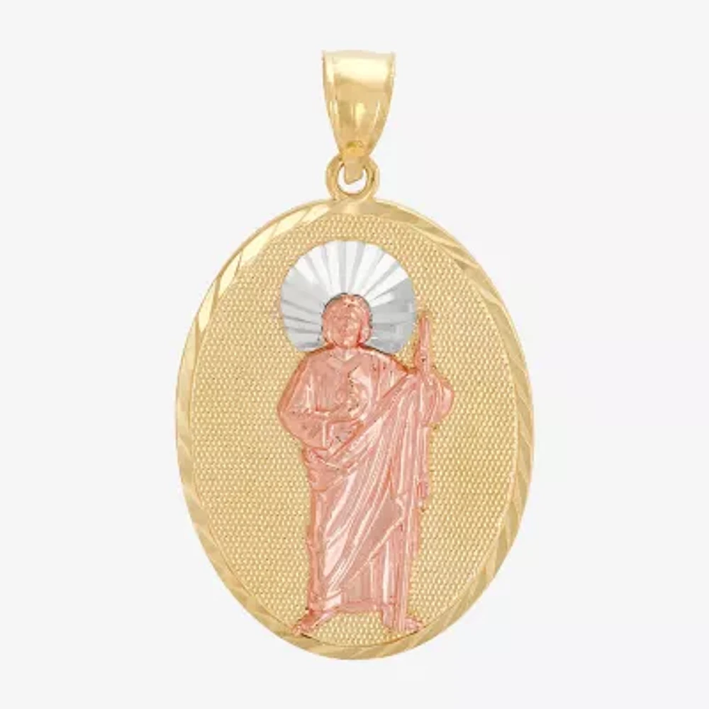 St. Jude Mens 14K Gold Oval Pendant