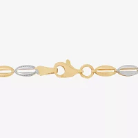 14K Two Tone Gold 7.5 Inch Hollow Link Link Bracelet