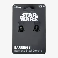 Star Wars® Darth Vader Mens Stainless Steel and Black IP Earrings