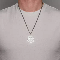 Star Wars® Stormtrooper Mens Stainless Steel Cutout Pendant Necklace