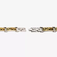 Mens Tri-Tone Stainless Steel Crown of Thorns Bracelet