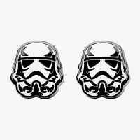 Star Wars® Stainless Steel and Enamel Stormtrooper Stud Earrings