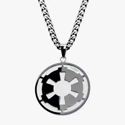 Star Wars® Death Star Symbol Mens Stainless Steel Pendant Necklace