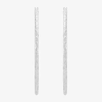 14K White Gold 50mm Hoop Earrings