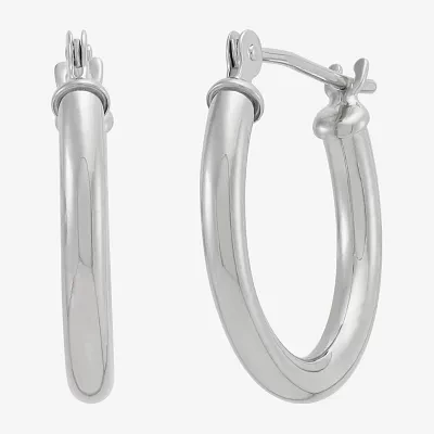 14K White Gold 16mm Hoop Earrings