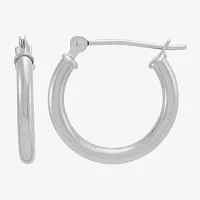 14K White Gold 16mm Hoop Earrings