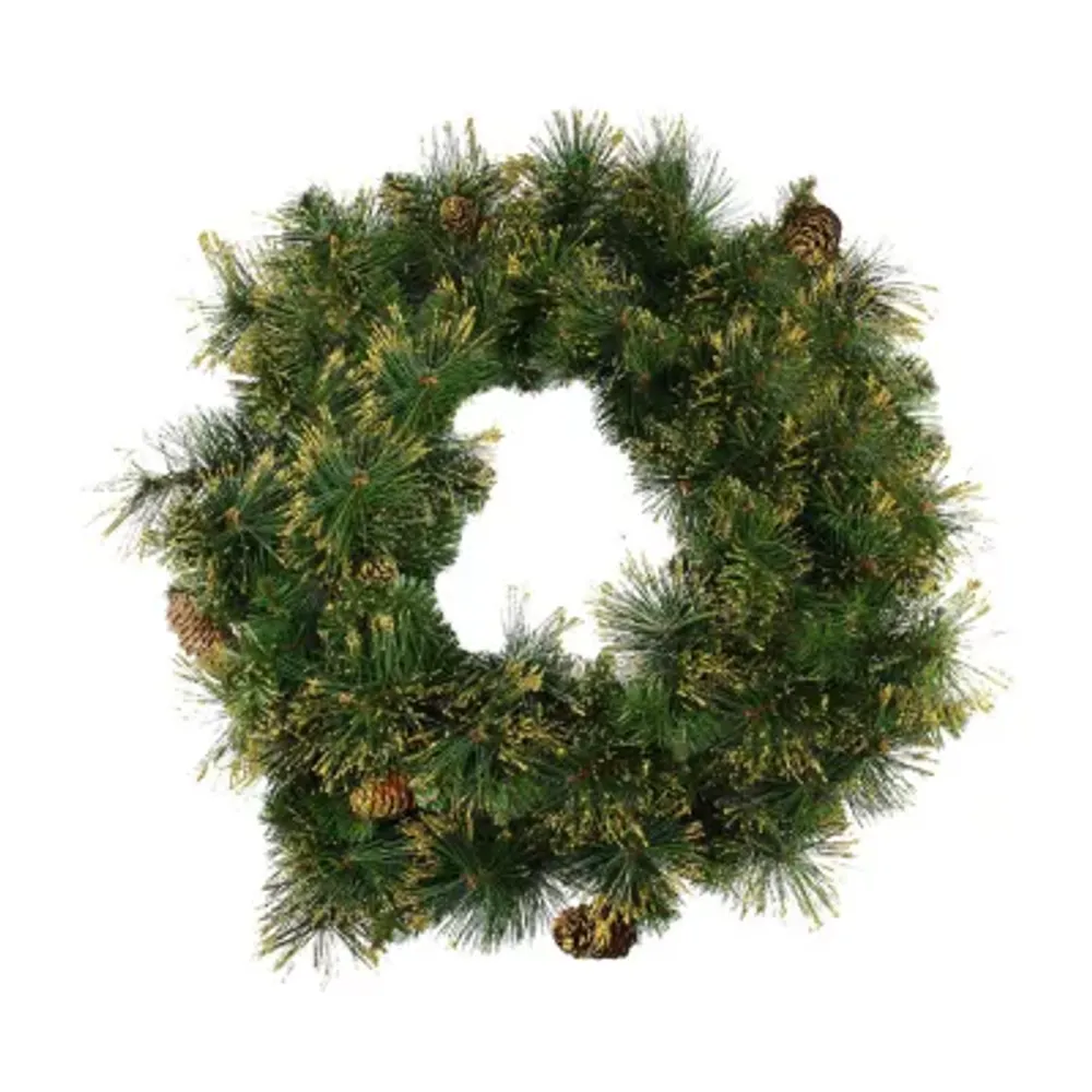 Mixed Pine Glittered Pine Cone Artificial Christmas Wreath - 24-Inch  Unlit