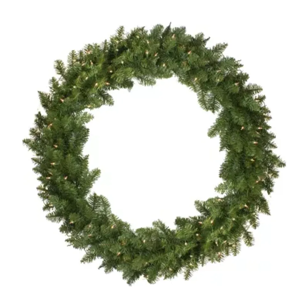 Asstd National Brand Pre-Lit Eastern Pine Artificial Christmas Wreath  48-Inch Clear Lights Plaza Del Caribe