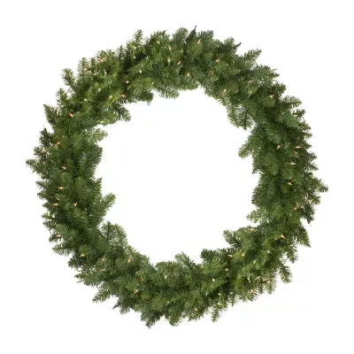 Pre-Lit Eastern Pine Artificial Christmas Wreath - 48-Inch  Clear Lights