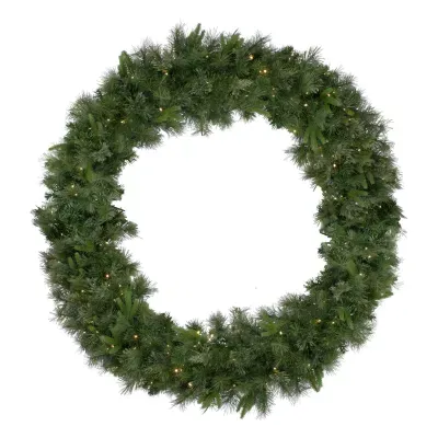 Pre-Lit Ashcroft Cashmere Pine Commercial Artificial Christmas Wreath - 60-Inch  Warm White Lights