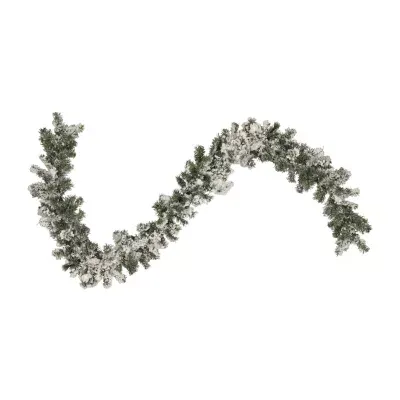 9' x 10'' Flocked Pine Artificial Christmas Garland - Unlit