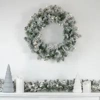 9' x 10'' Flocked Pine Artificial Christmas Garland - Unlit