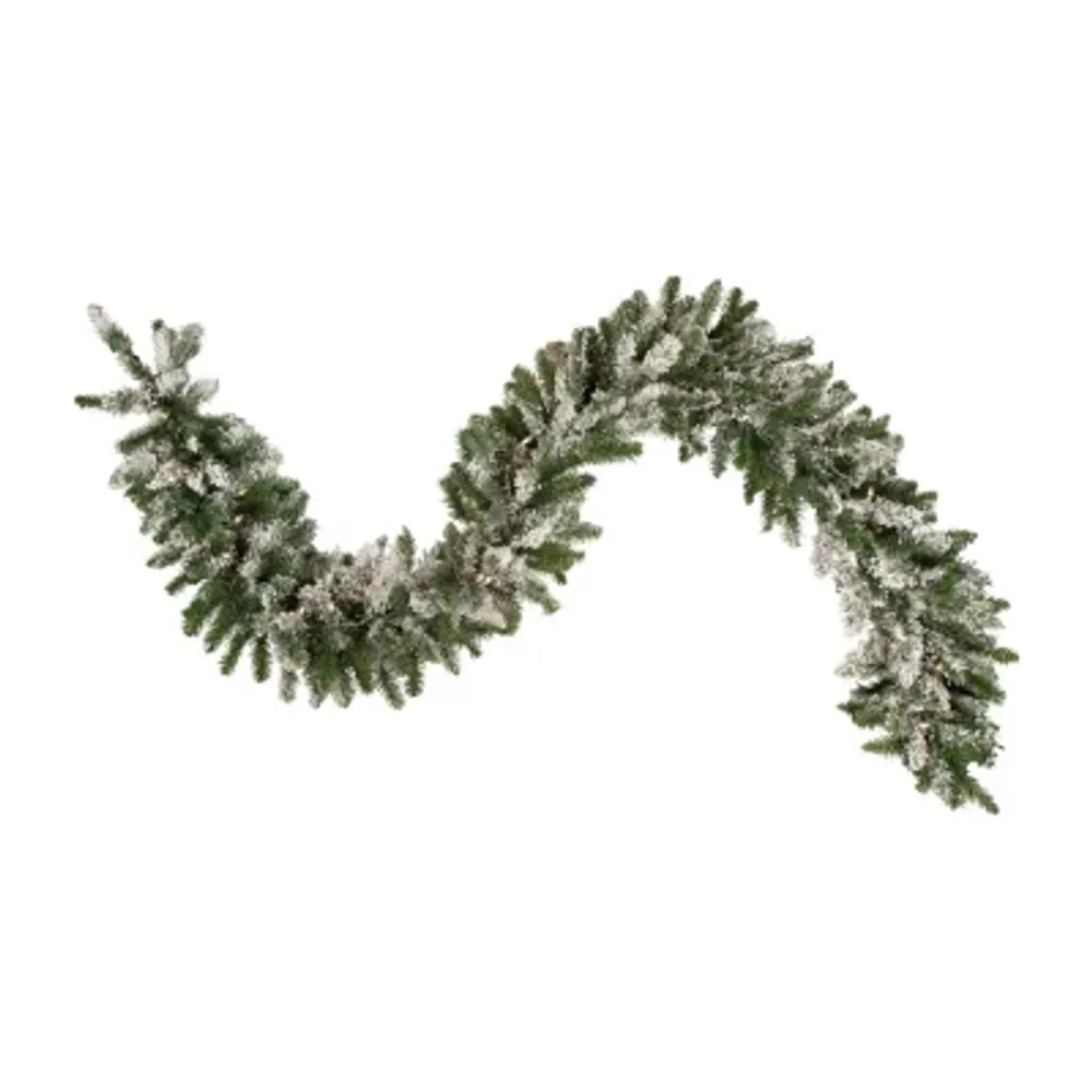 9' x 10'' Pre-lit Snow Mountain Pine Artificial Christmas Garland - Clear Lights