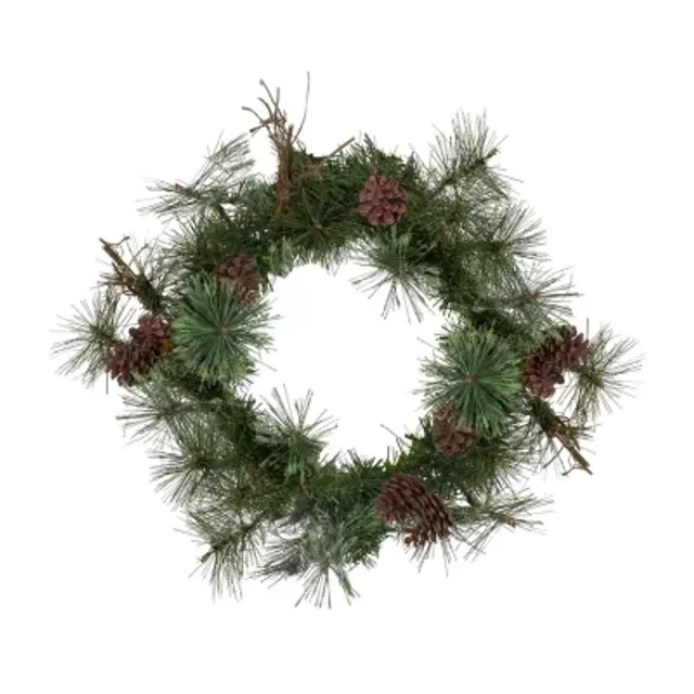 Asstd National Brand Pre-Lit Traditional Pine Artificial Christmas Wreath  Green Tree Mall