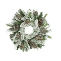 Brown Flocked Pine Cone and Twig Ball Artificial Christmas Wreath - 24-Inch  Unlit