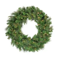 Mixed Canyon Pine Artificial Christmas Wreath - 24-Inch  Clear Lights