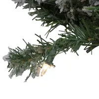 Pre-Lit Flocked Victoria Pine Artificial Christmas Wreath - 30-Inch  Clear Lights